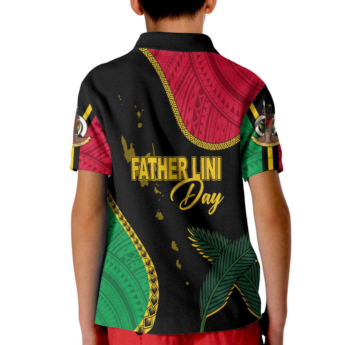 Vanuatu Father Lini Day Polo Shirt KID Simple Style LT7 - Polynesian Pride