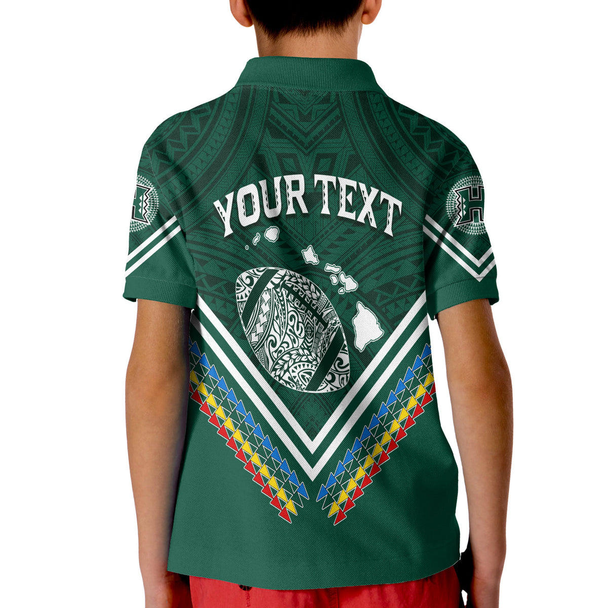 Personalised Hawaii Rainbow Warriors Polo Shirt KID Simple Style LT7 - Polynesian Pride
