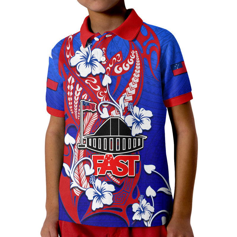 Custom Special Samoa FAST Party Polo Shirt Tribal Samoan Hibiscus Design LT9 - Polynesian Pride