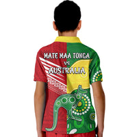 Australia Kangaroos and Mate Maa Tonga Polo Shirt No2 LT9 - Polynesian Pride