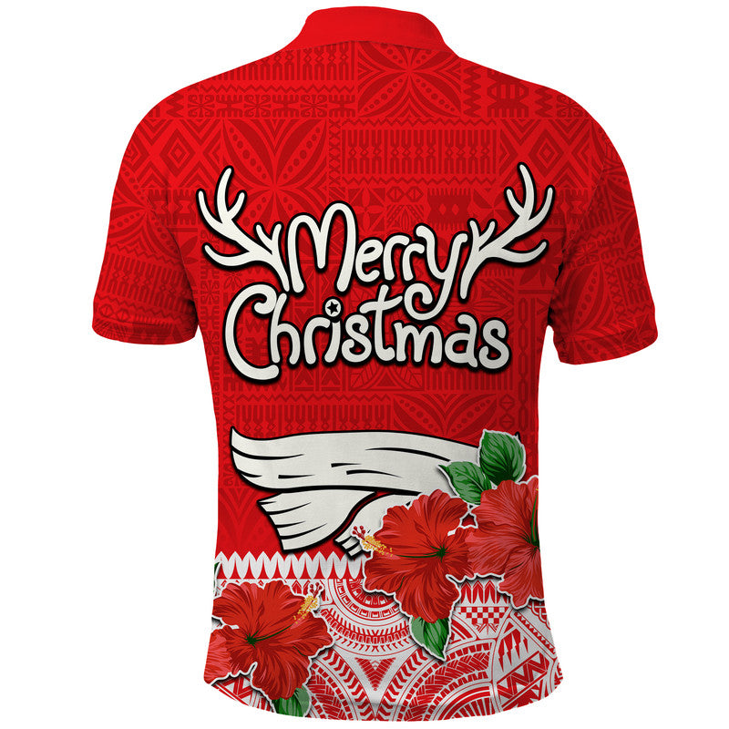 Hawaii Hibiscus Flower Mele Kalikimaka Polo Shirt LT9 - Polynesian Pride