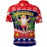 Hawaii Santa Kalikimaka Palm and Hibiscus Christmas Vibe Polo Shirt LT9 - Polynesian Pride