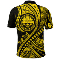 Custom Federated States of Micronesia Independence Day Polo Shirt Gold Polynesian Wave Style LT9 - Polynesian Pride