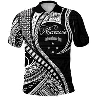 Federated States of Micronesia Independence Day Polo Shirt Black Polynesian Wave Style LT9 Adult Black - Polynesian Pride