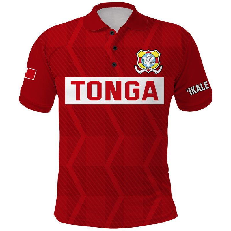 (Custom Text and Number) Tonga Rugby Sevens Polo Shirt Sporty Style LT9 Red - Polynesian Pride