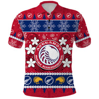 New Zealand Aotearoa Meri Kirihimete Polo Shirt Maori Kiwi Christmas LT9 Red - Polynesian Pride