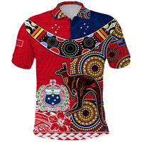 Custom Australia Aboriginal and Samoa Polynesian Polo Shirt Boomerang LT9 Red - Polynesian Pride