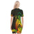 Maori Floral Pattern Polo Dress Hummingbird - Reggae Color LT7 - Polynesian Pride