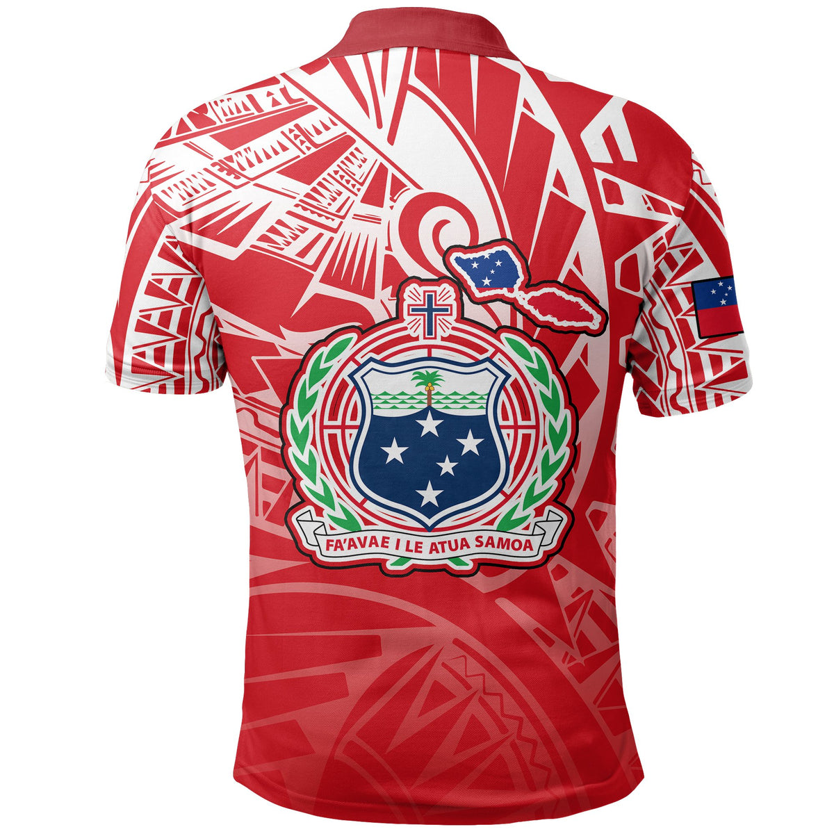 Samoa Polynesian Polo Shirt Independence Day Red Version - Polynesian Pride