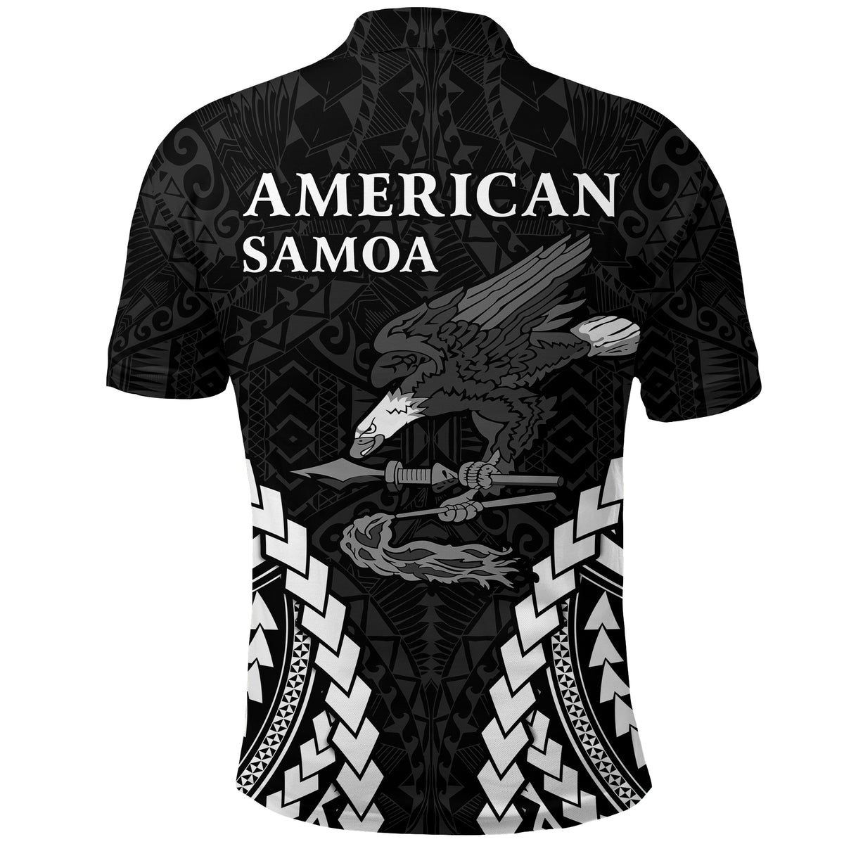 American Samoa Polo Shirt Eagle mix Polynesian LT13 - Polynesian Pride