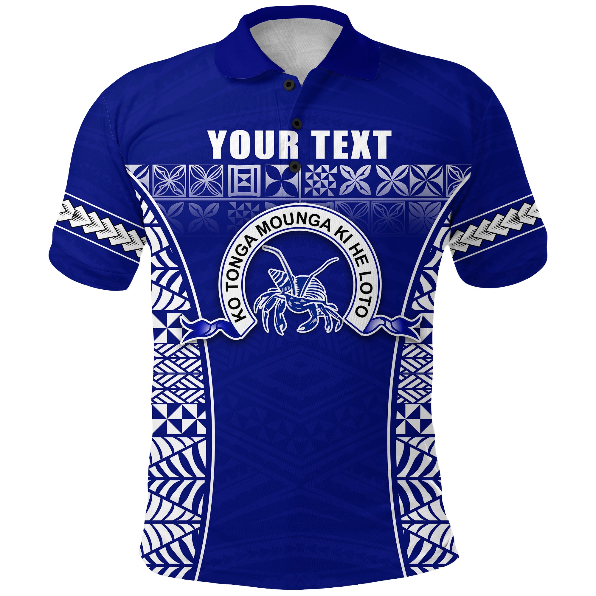 Custom Taufaahau Pilolevu Polo Shirt Ngatu Tongan LT13 Unisex Blue - Polynesian Pride