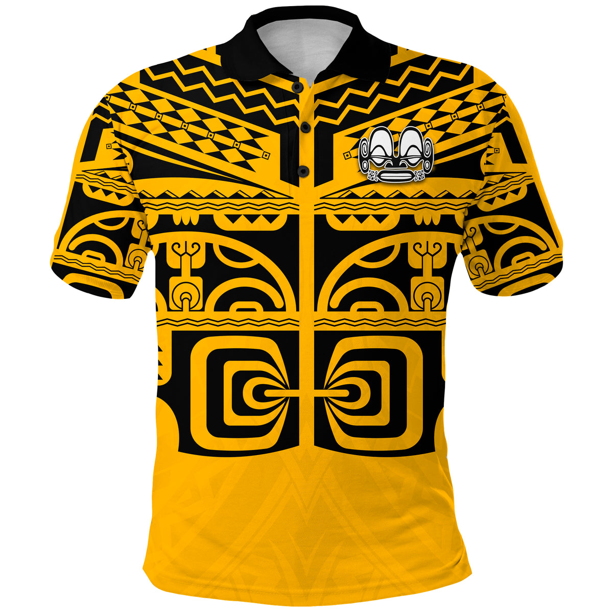 Marquesas Islands Polo Shirt Marquesas Tattoo Version 02 LT13 Unisex Gold - Polynesian Pride