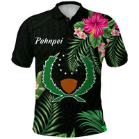 Pohnpei Micronesia Green Polo Shirt Tropical Flowers LT13 Unisex Green - Polynesian Pride