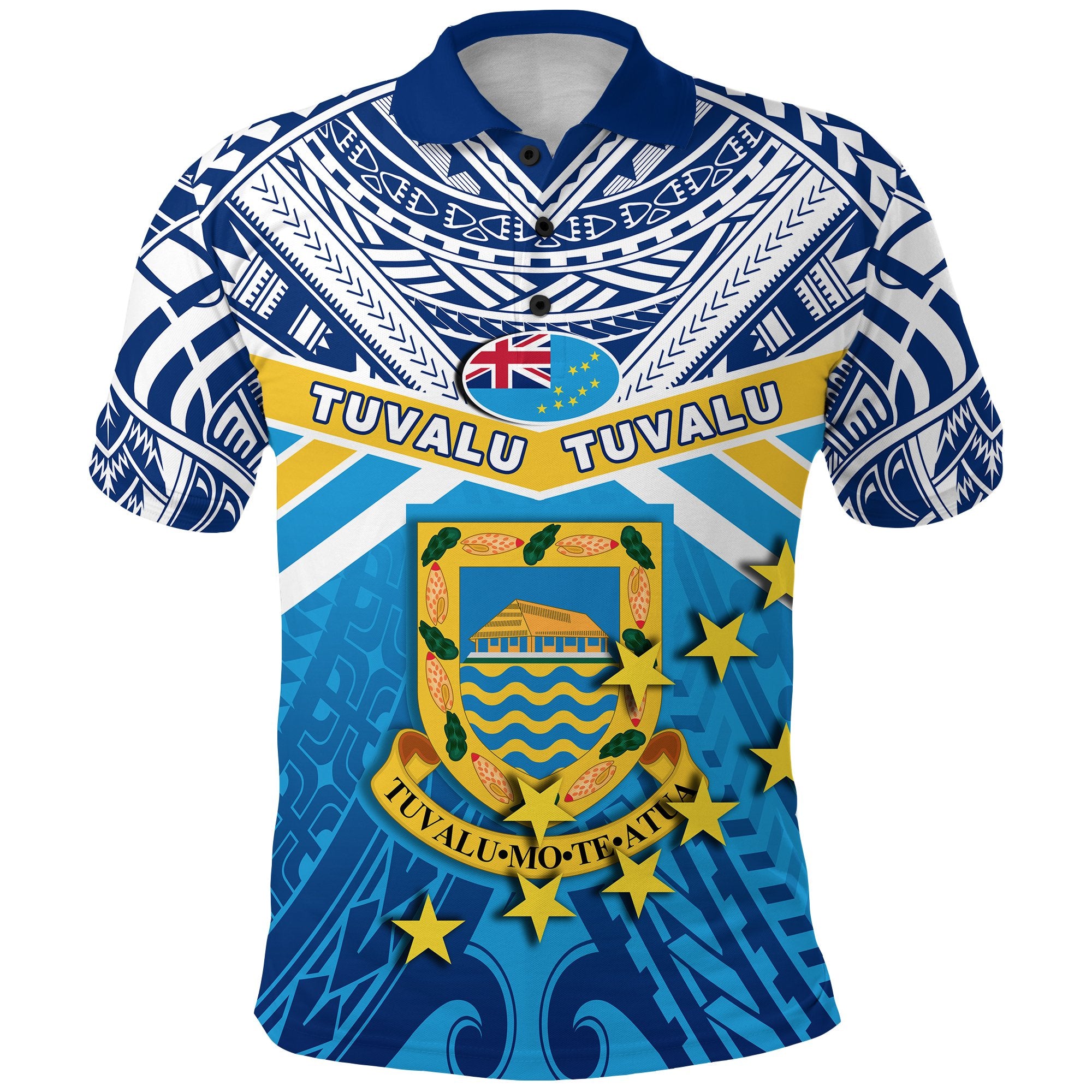 Tuvalu Rugby Polo Shirt - Polynesian Flag Unisex Blue - Polynesian Pride