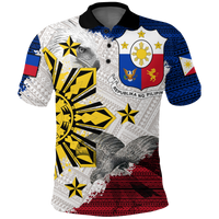 Philippines Filipino Tribal Eagle Polo Shirt LT2 WHITE - Polynesian Pride