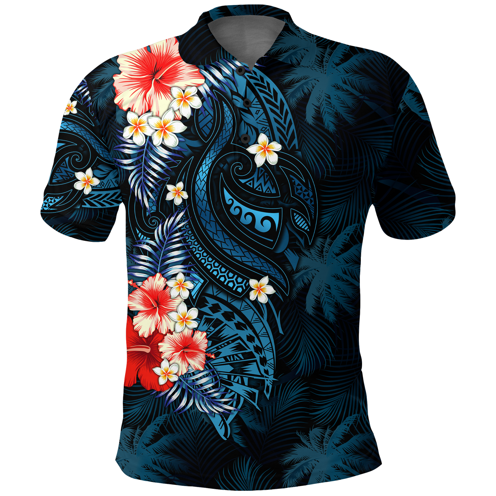 Pitcairn Islands Coconut Tree Turtle Polynesia Polo Shirt LT2 BLUE - Polynesian Pride