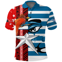 Free West Papua Birds Of Paradise Polynesia Polo Shirt LT2 BLUE - Polynesian Pride