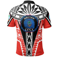 Guam Polo Shirt Its In My DNA White Red Color - Polynesian Pride