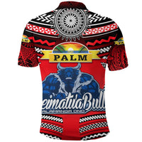 Mate Maa Tonga Polo Shirt Leimatua Bulls Creative Style Red LT8 - Polynesian Pride
