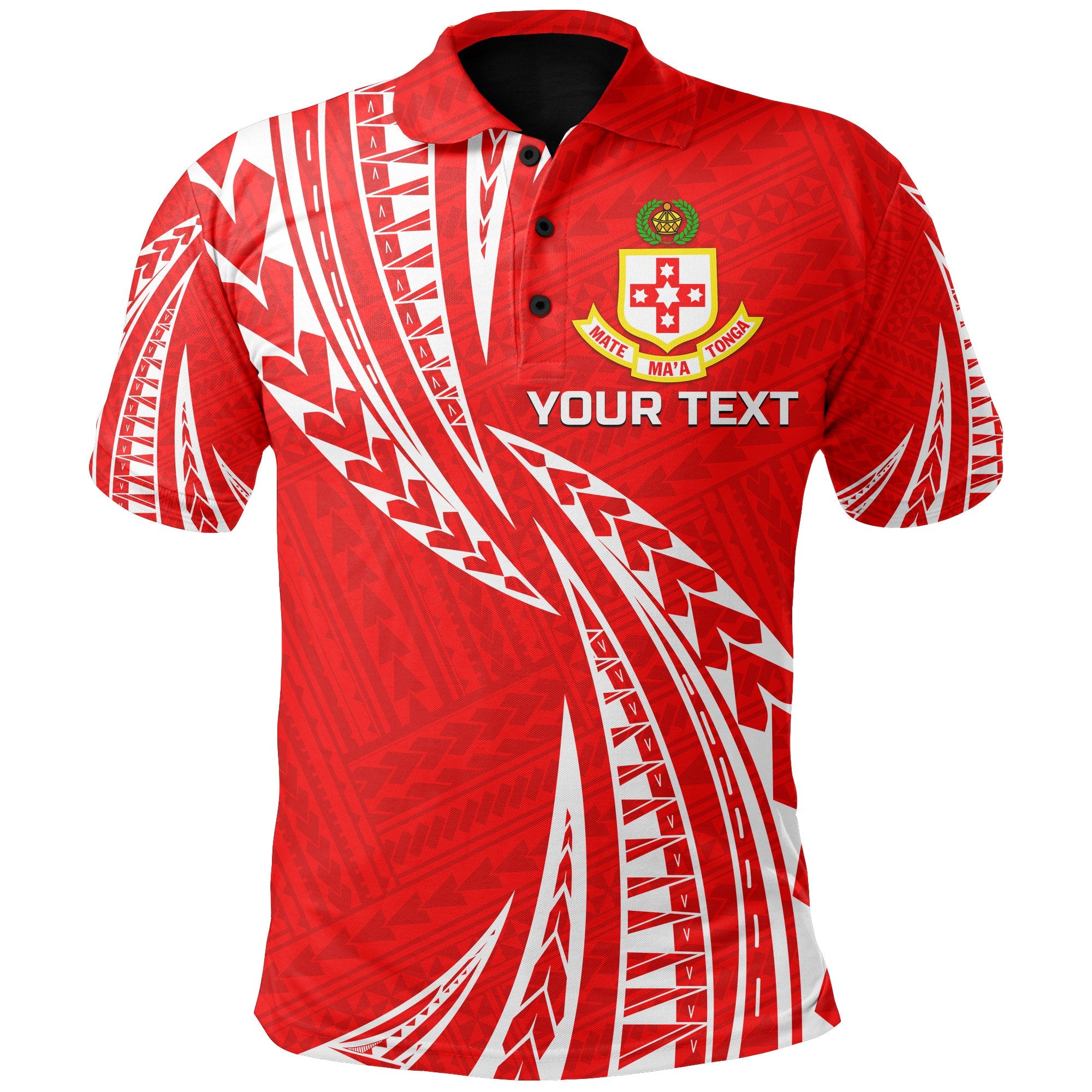 Custom Kolisi Tonga Polo Shirt Mate Maa Tonga Unisex Red - Polynesian Pride