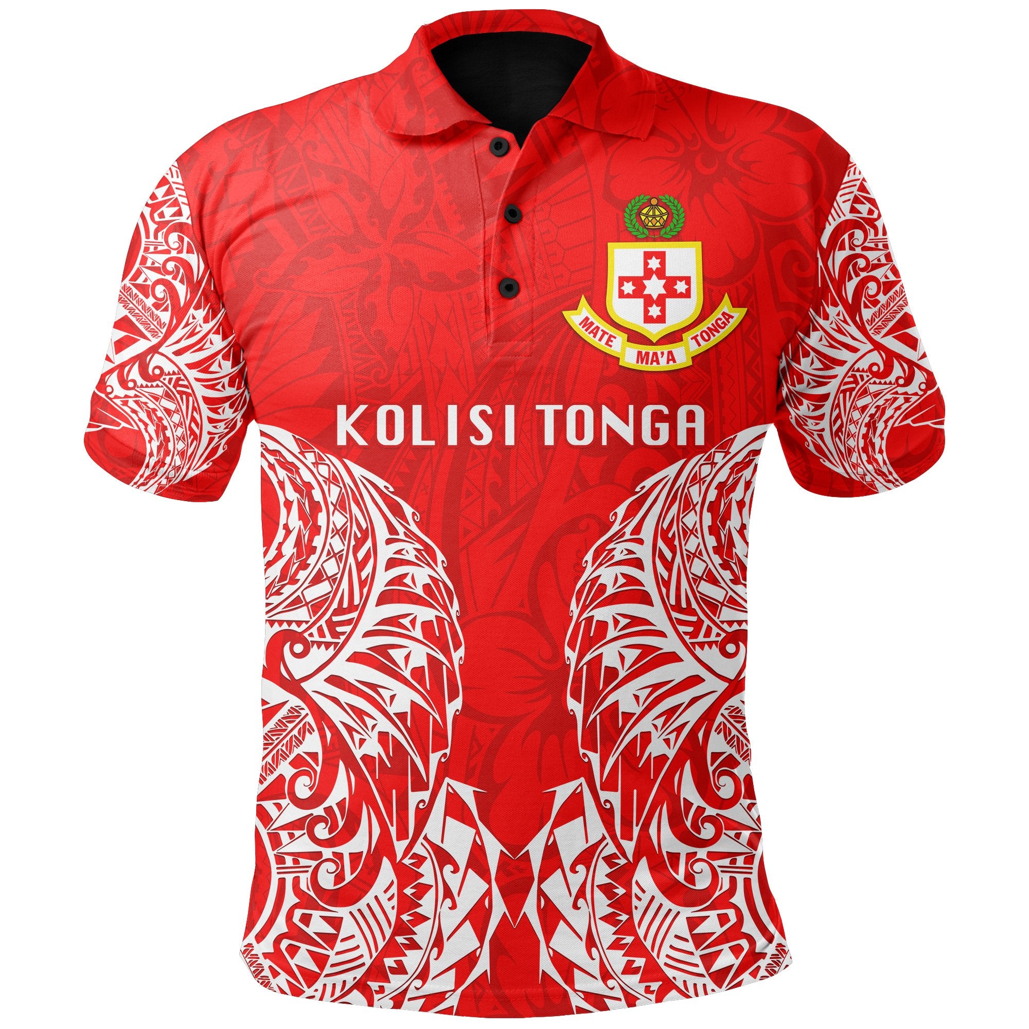 Kolisi Tonga Polo Shirt Mate Maa Tonga 02 Unisex Red - Polynesian Pride