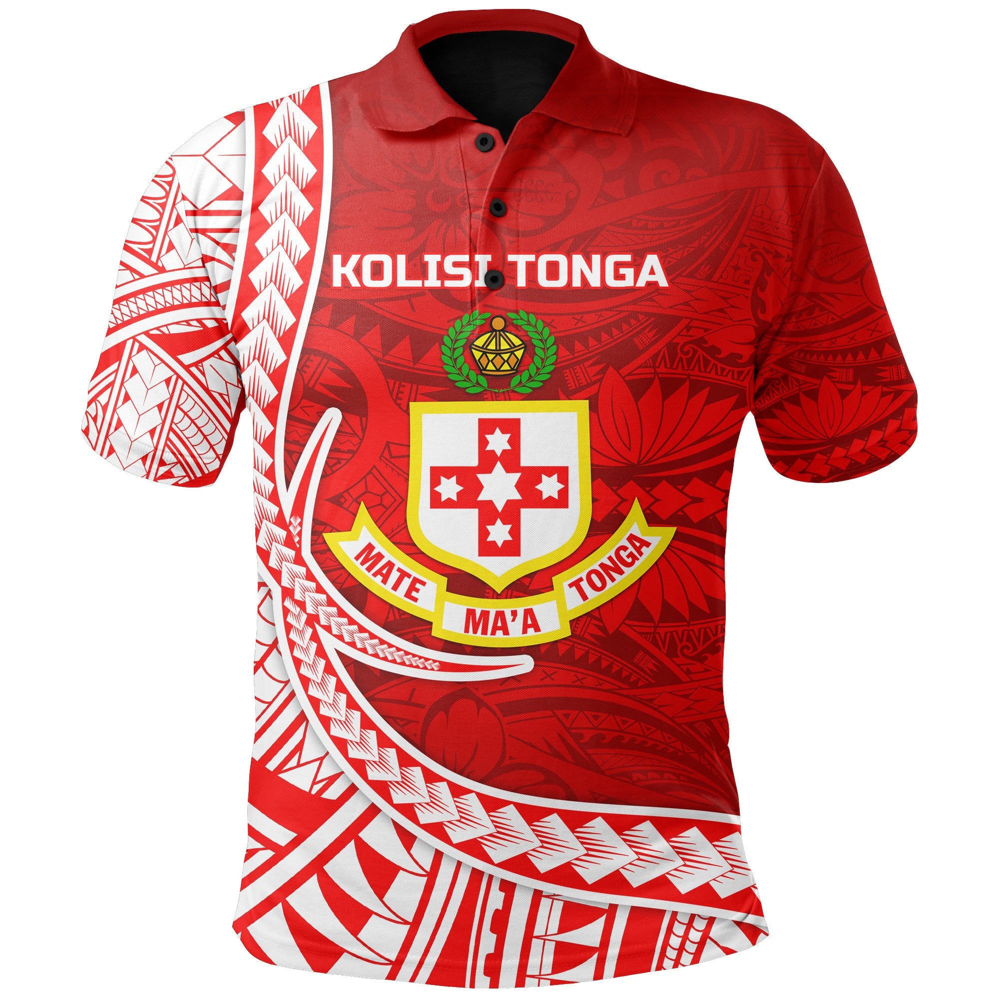 Custom Kolisi Tonga Polo Shirt Mate Maa Tonga 03, Custom Text and Number Unisex Red - Polynesian Pride