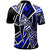 Northern Mariana Islands Polo Shirt Tribal Flower Special Pattern Blue Color - Polynesian Pride