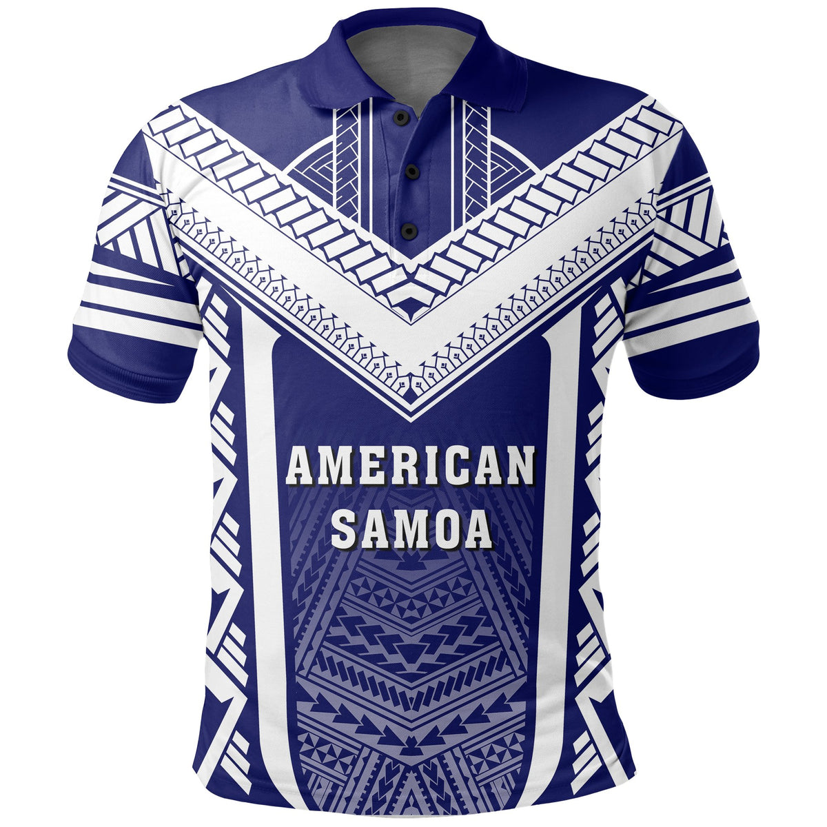 American Samoa Coat Of Arms Polynesian Polo Active Blue - Polynesian Pride