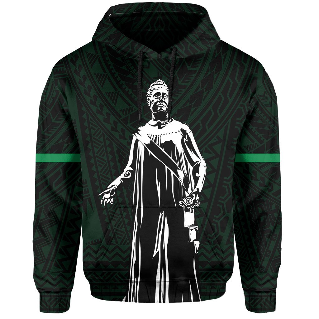 Polynesian Queen Liliuokalani Flag of Hawaii Hoodie Green - Polynesian Pride