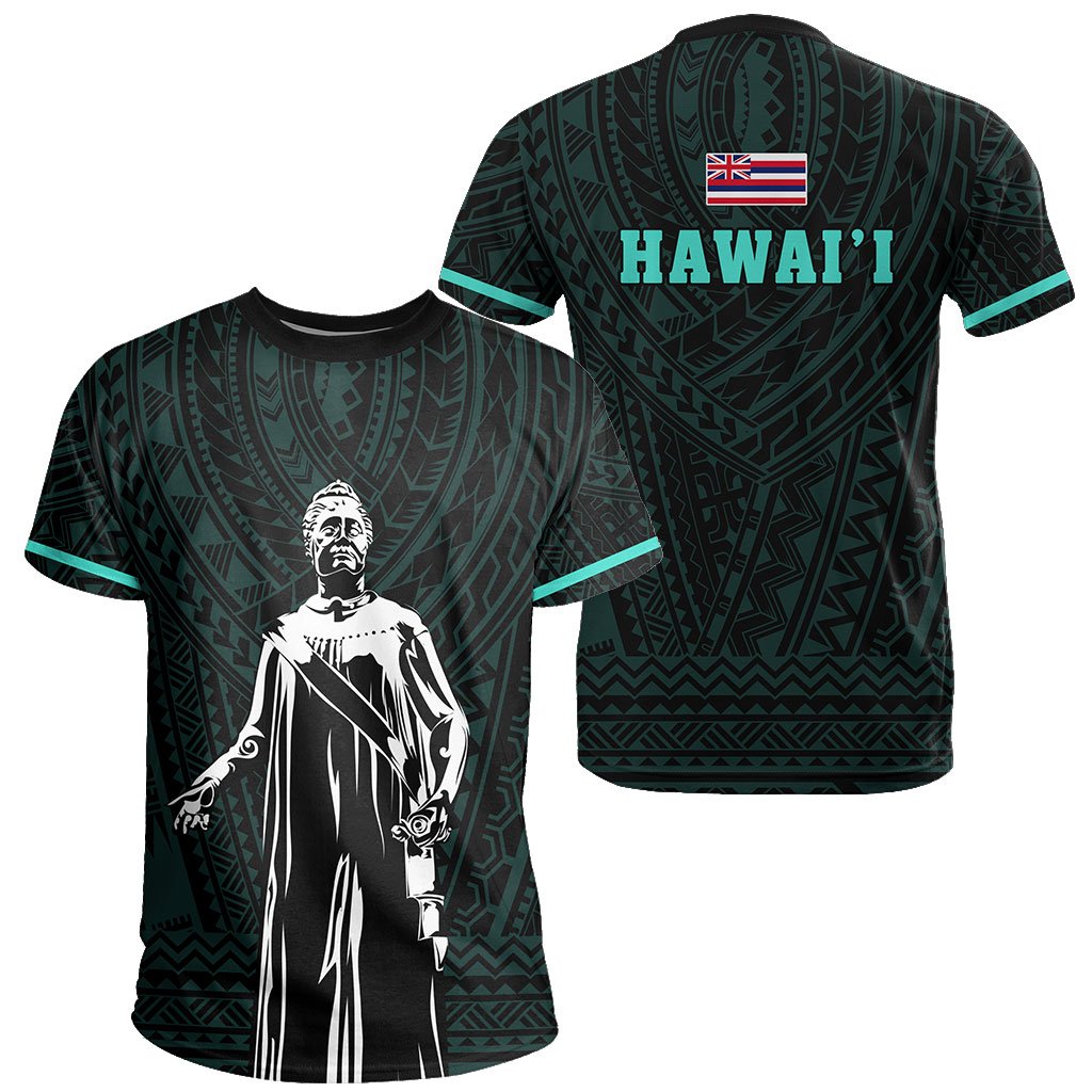 Hawaii Polynesian Queen Liliuokalani Turquoise T Shirt Turquoise - Polynesian Pride