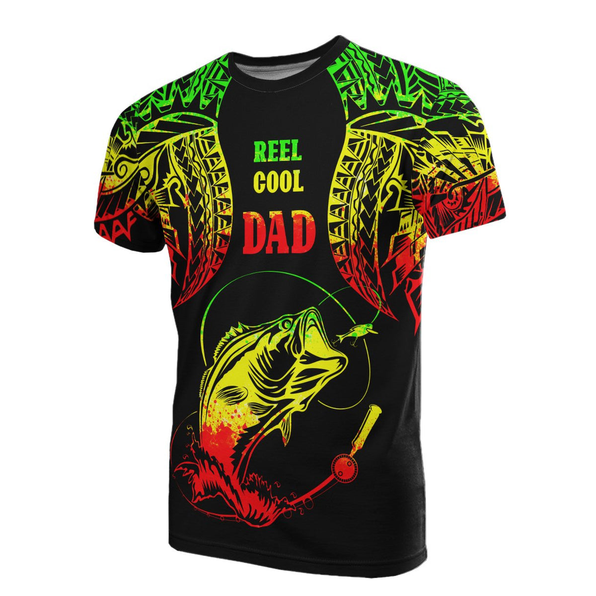 Polynesia T Shirt Reel Cool Dad Fishing Reggae Color Unisex Reggae - Polynesian Pride