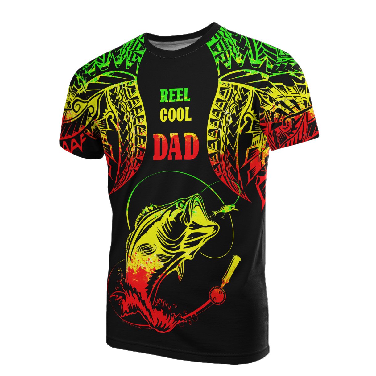 Polynesia T Shirt Reel Cool Dad Fishing Reggae Color Unisex Reggae - Polynesian Pride