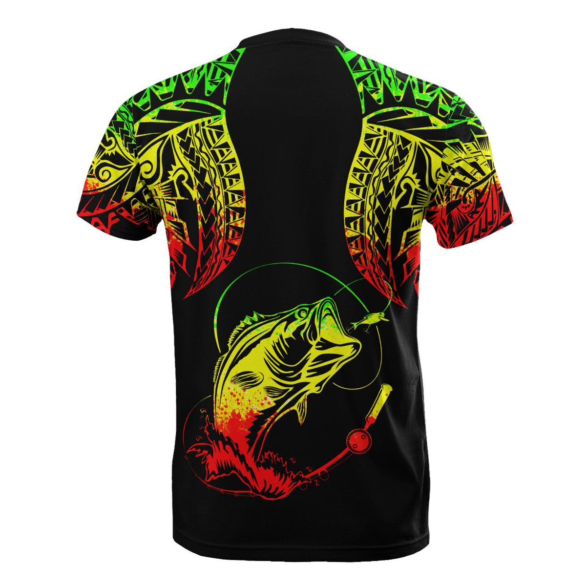 Polynesia T Shirt Reel Cool Dad Fishing Reggae Color - Polynesian Pride