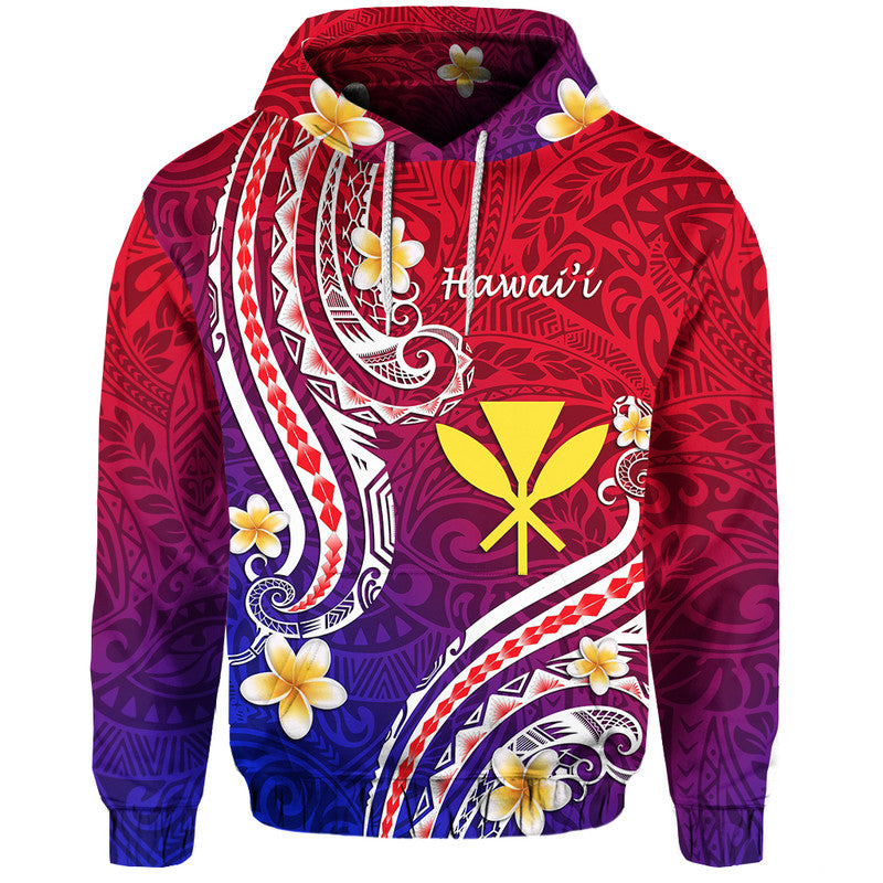 Custom Hawaii Hoodie Polynesian Line Style LT9 Hoodie Gradient - Polynesian Pride