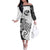 Polynesian Pride Tonga Sea Turtle Polynesian Women Off Shoulder Long Sleeve Dress Colorful Color Women Black - Polynesian Pride