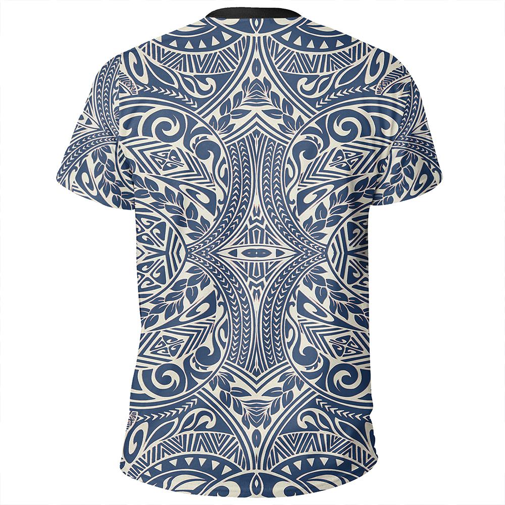 Polynesian Culture Blue White T Shirt - Polynesian Pride