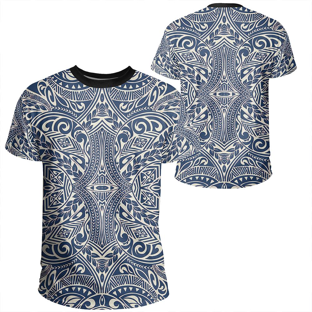 Polynesian Culture Blue White T Shirt Unisex Polyester - Polynesian Pride