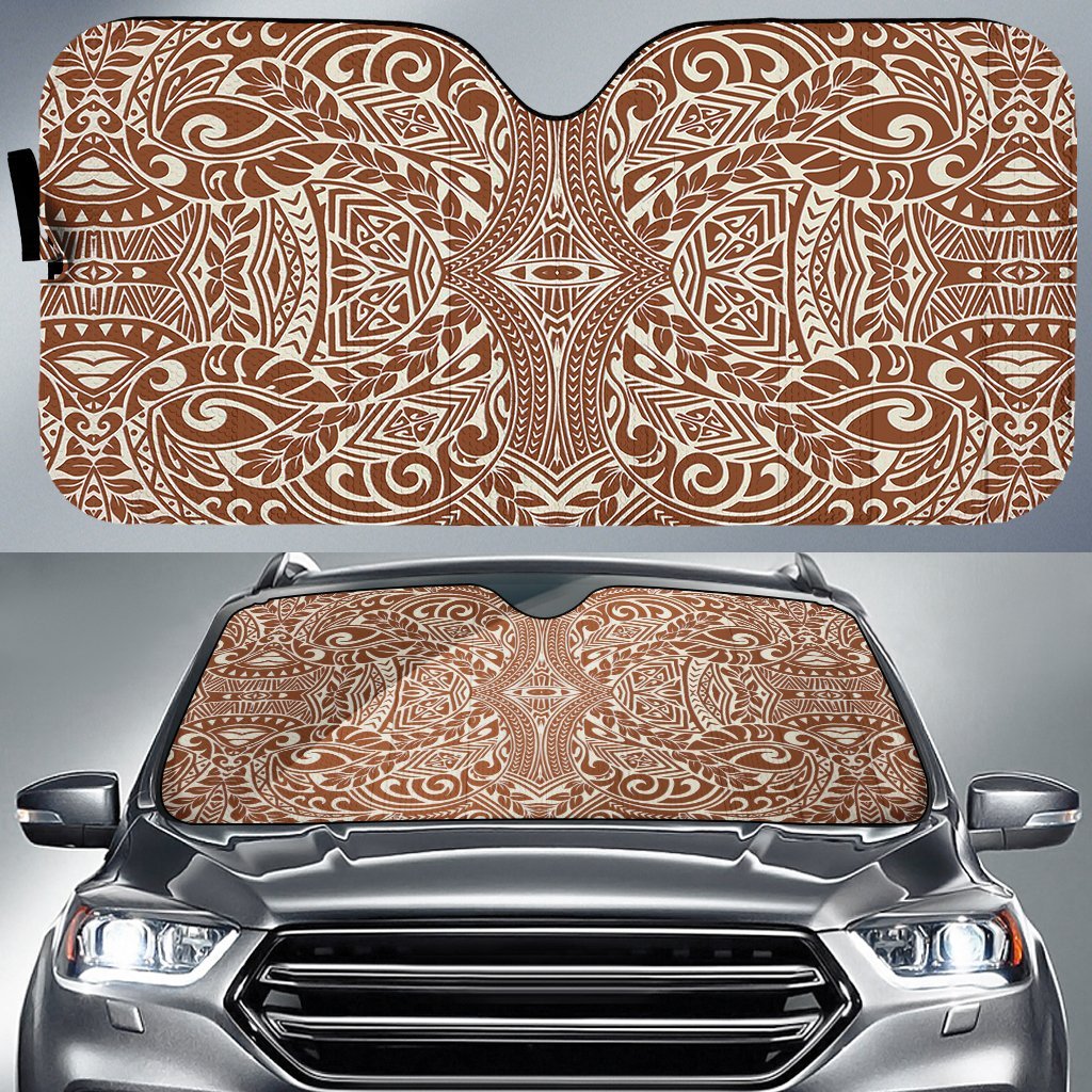 Polynesian Culture Car Sun Shade Auto Sun Shade Universal Fit Beige - Polynesian Pride