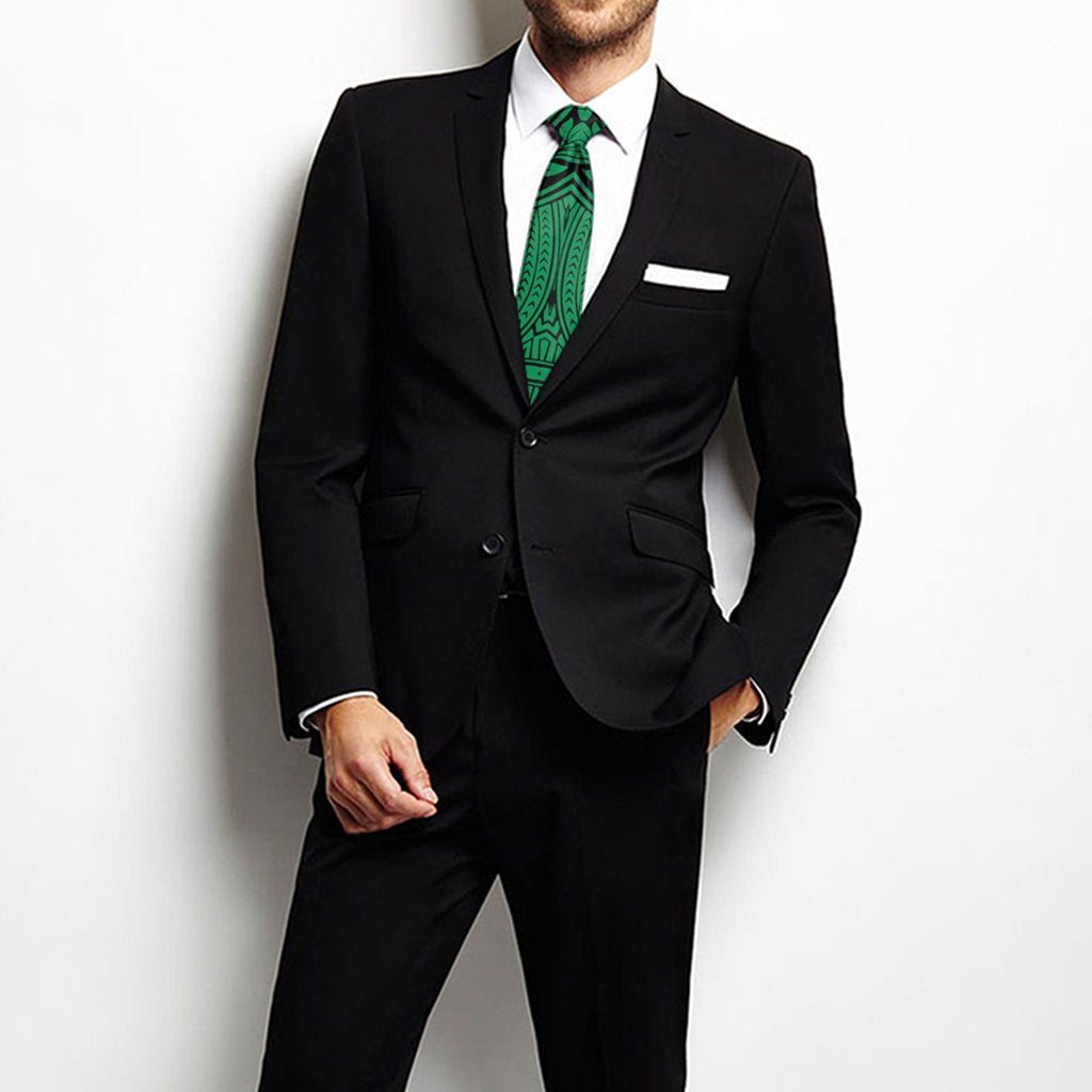 Polynesian Culture Green Necktie One Size Green Necktie - Polynesian Pride