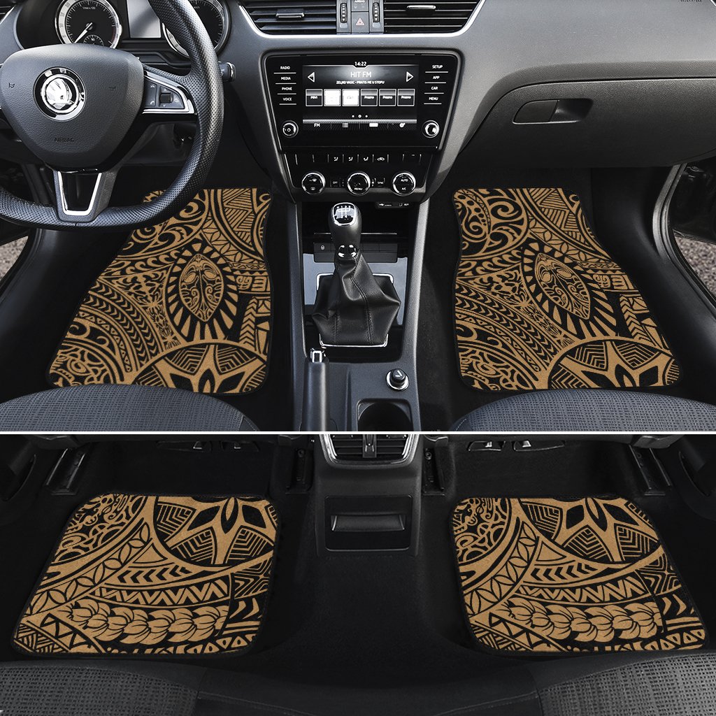 Polynesian Hawaiian Style Tribal Tattoo Gold Hawaii Car Floor Mats Gold One Size - Polynesian Pride