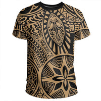 Polynesian Hawaiian Style Tribal Tattoo Gold T Shirt - Polynesian Pride