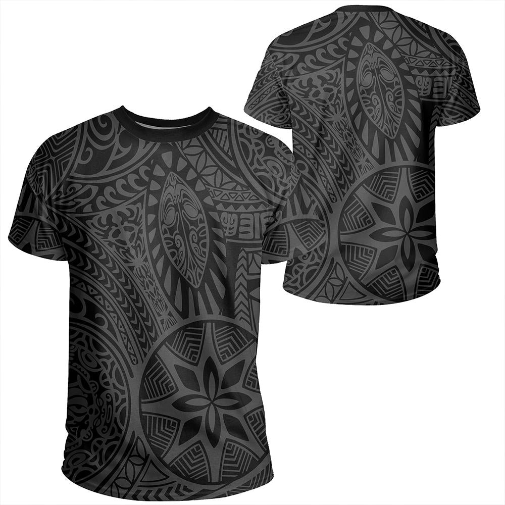 Polynesian Hawaiian Style Tribal Tattoo Gray T Shirt Unisex Polyester - Polynesian Pride