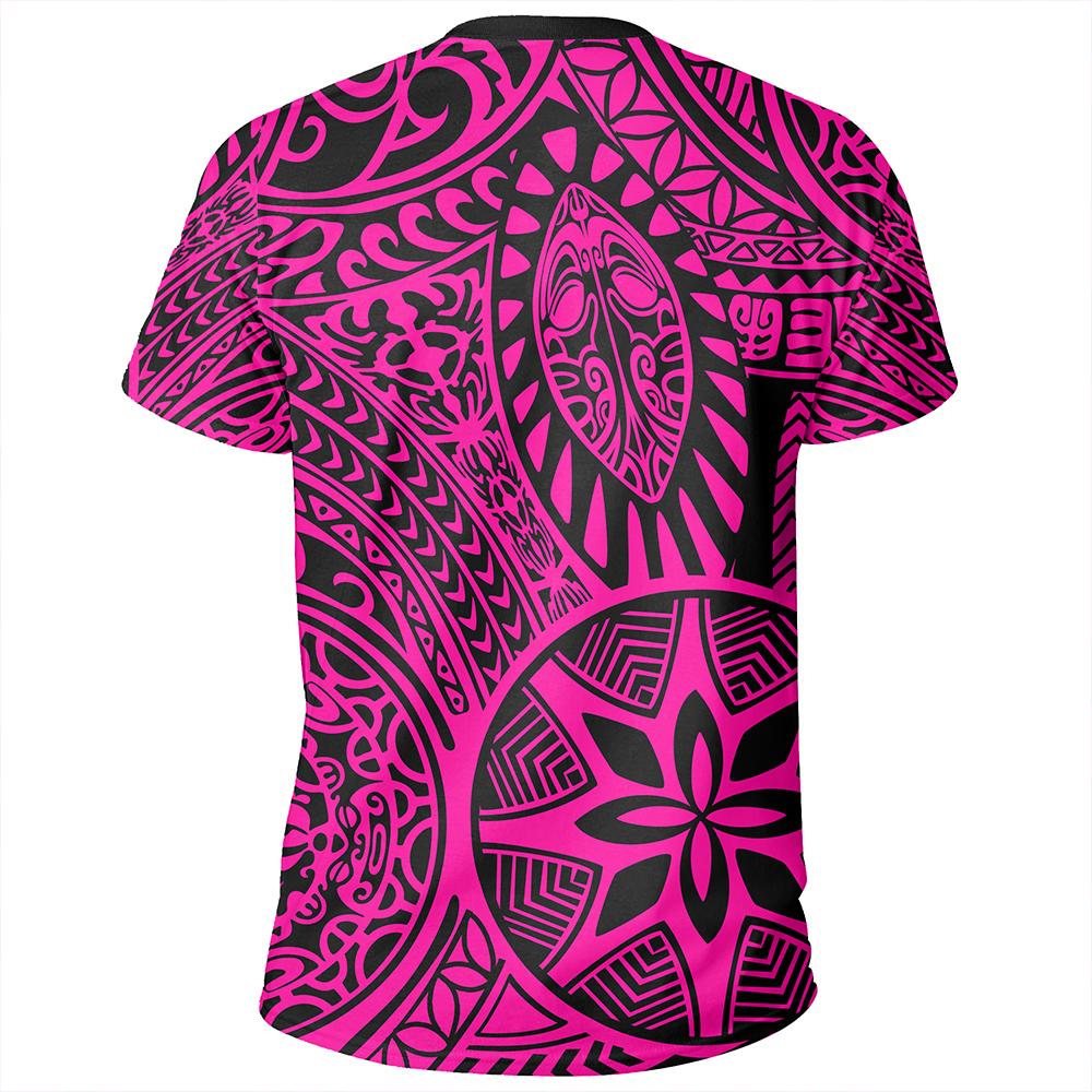 Polynesian Hawaiian Style Tribal Tattoo Pink T Shirt - Polynesian Pride