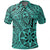 Unisex Polynesian Hawaiian Style Tribal Tattoo Turquoise Polo Shirt - Polynesian Pride