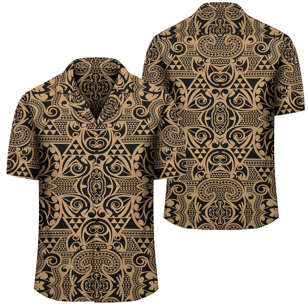 Polynesian Kakau Turtle Gold Hawaiian Shirt Unisex Black - Polynesian Pride