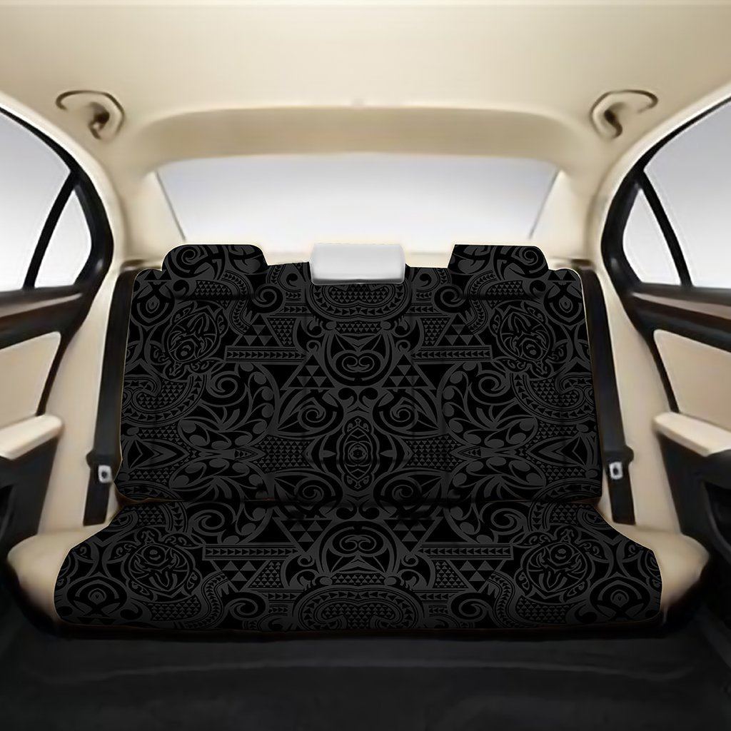 Polynesian Kakau Turtle Gray Back Seat Cover One Size Gray Back Car Seat Covers - Polynesian Pride