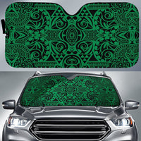 Polynesian Kakau Turtle Car Sun Shade Auto Sun Shade Universal Fit Green - Polynesian Pride