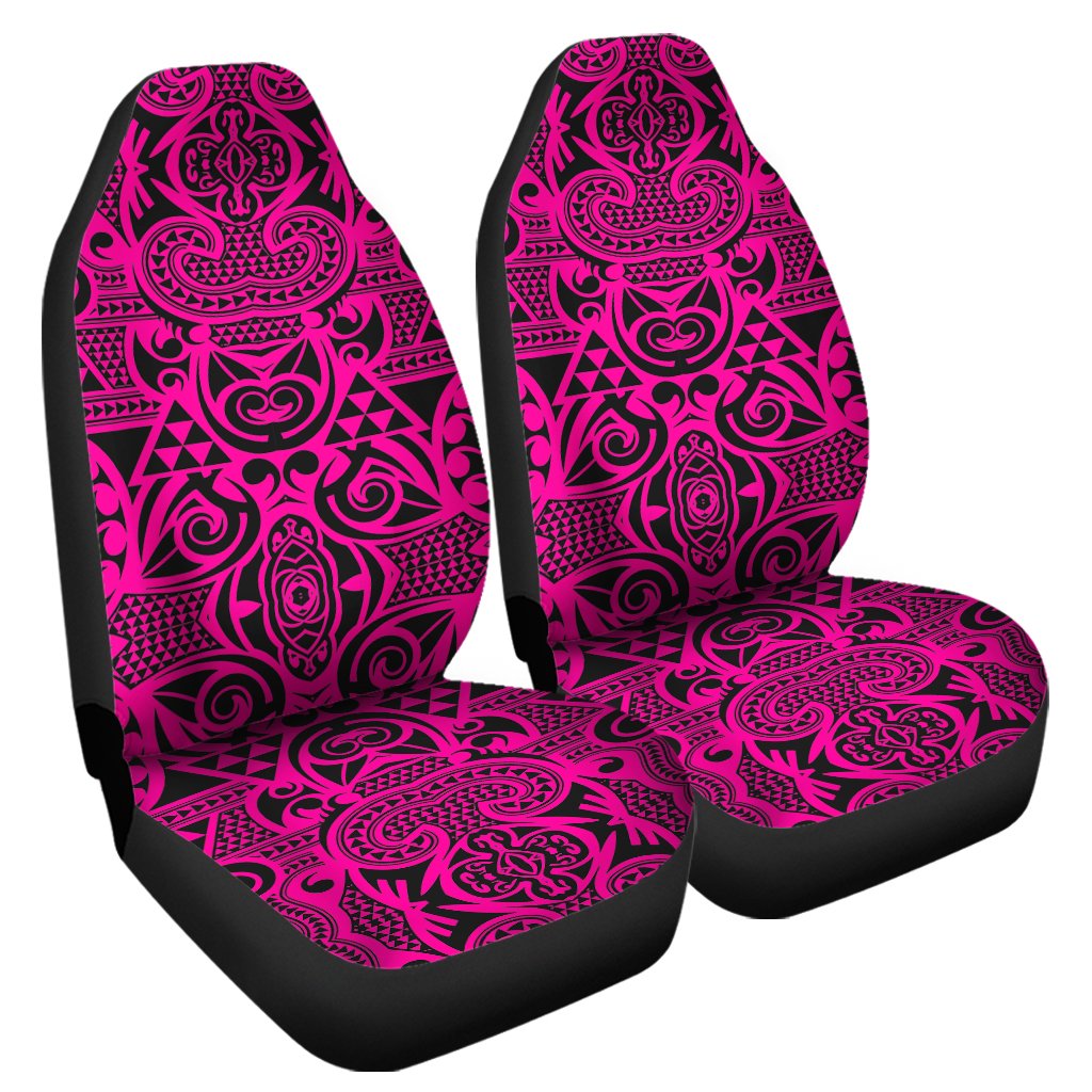 Polynesian Kakau Turtle Pink Car Seat Cover Universal Fit Pink - Polynesian Pride