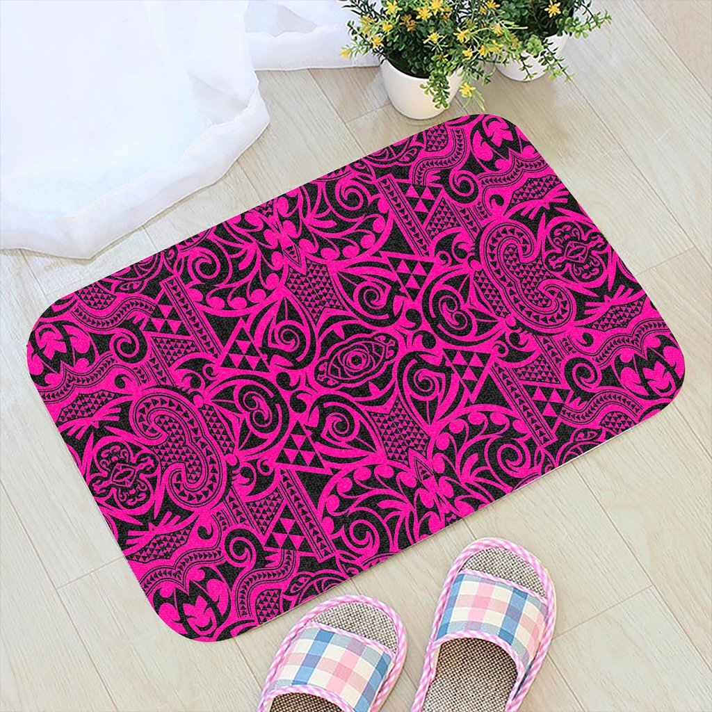 Polynesian Kakau Turtle Pink Hawaii Door Mat Door Mat Pink - Polynesian Pride