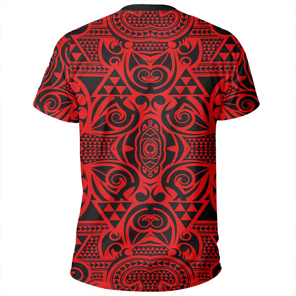Polynesian Kakau Turtle Red T Shirt - Polynesian Pride
